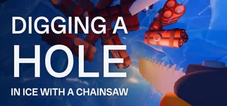 Digging A Hole In Ice With A Chainsaw