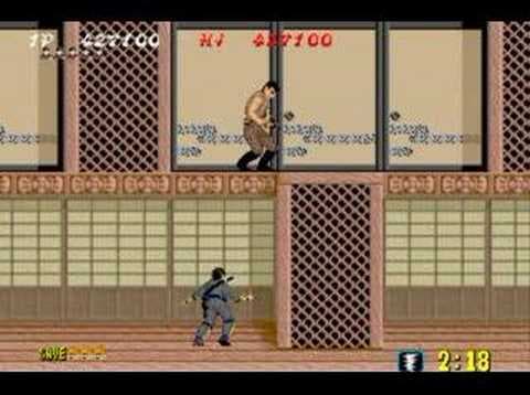 Shinobi arcade gameplay of the last mission and ending