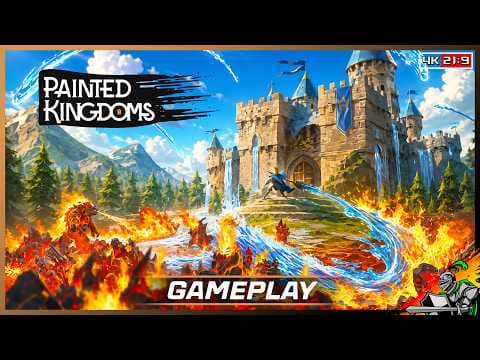Painted Kingdoms PC Gameplay | Minimalist Tower Defense in a Paper Fantasy World (No Commentary)