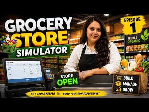Grocery Store Simulator EP 1 🛒 | My First Day as a Store Keeper! 😱🔥