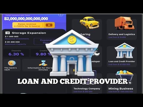 Idle startup money clicker loan and credit provider
