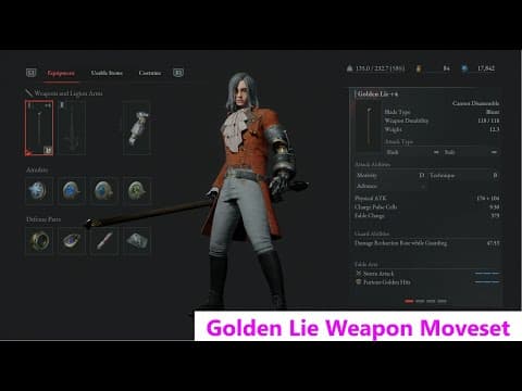Lies of P: Golden Lie Weapon Moveset.