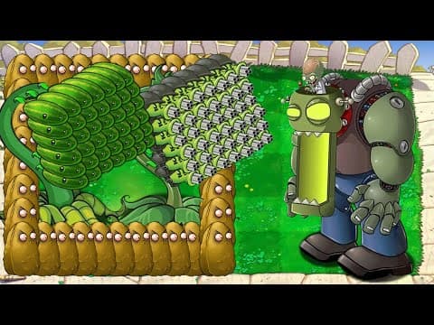 Threepeater Gatling Vs Melon Pult Vs Dr Zomboss Plants Vs Zombies Battlez