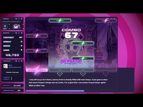 Yunyun Syndrome!? Rhythm Psychosis - Demo Gameplay [PC]