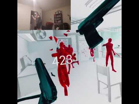 SuperHot VR Quest 2 PIP Real Life and In Game Endless mode